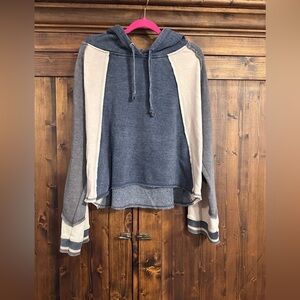 Vintage Havana Blue and Cream Hooded Sweater